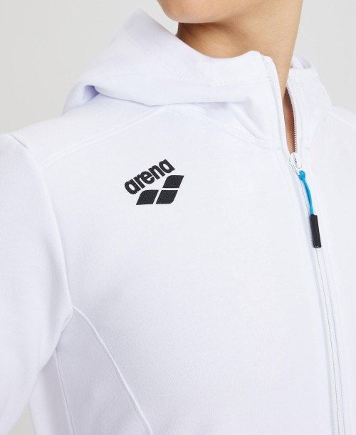 Arena Team Hooded Jacket Panel White | 780925-QBJ