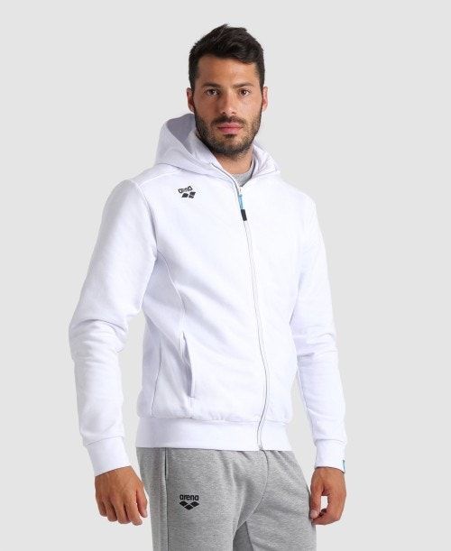 Arena Team Hooded Jacket Panel White | 915278-CWA