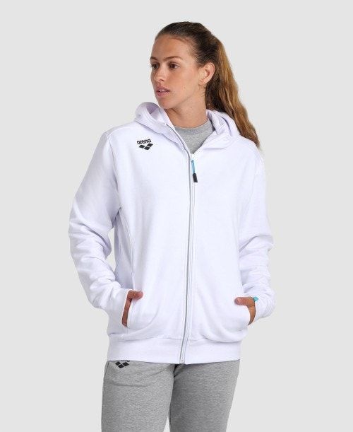 Arena Team Hooded Jacket Panel White | 915278-CWA