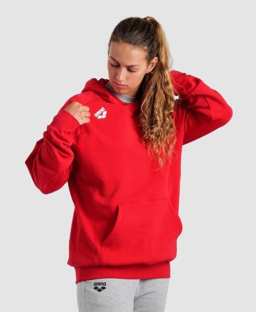 Arena Team Hooded Sweatshirt Panel Red | 756982-IDF