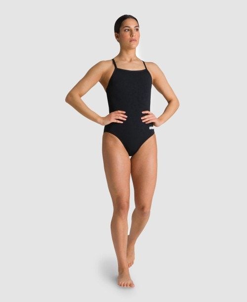 Arena Team Light Drop Back One Piece Black / White | 620431-ECH