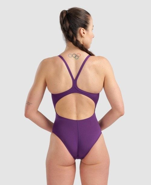 Arena Team Light Drop Back One Piece Purple / White | 536082-KBY