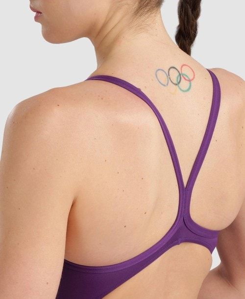 Arena Team Light Drop Back One Piece Purple / White | 536082-KBY