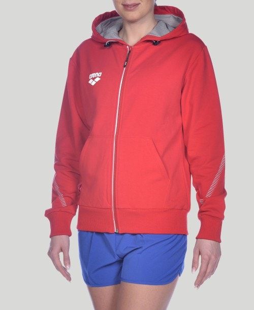 Arena Team Line Hooded Jacket Red | 856974-TEX