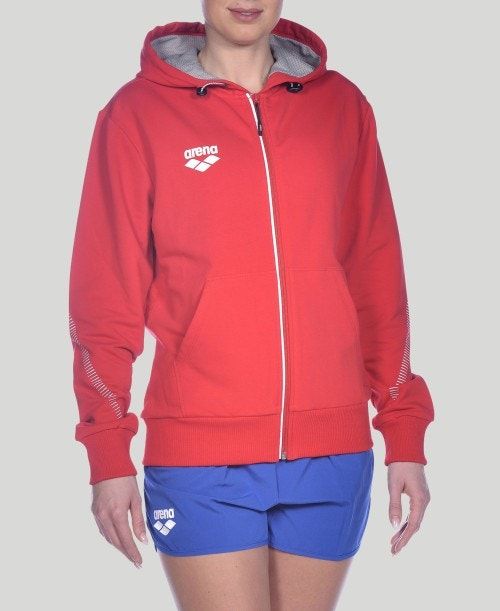 Arena Team Line Hooded Jacket Red | 856974-TEX