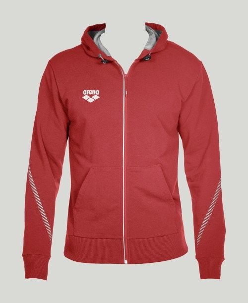 Arena Team Line Hooded Jacket Red | 856974-TEX