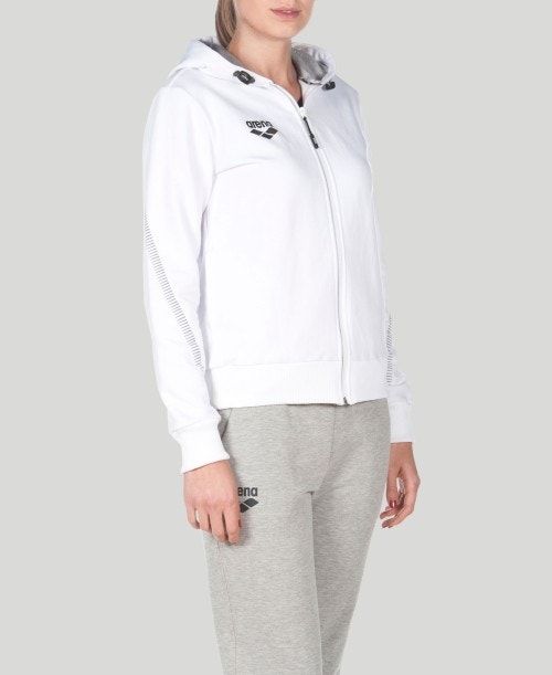 Arena Team Line Hooded Jacket White | 079624-NZF