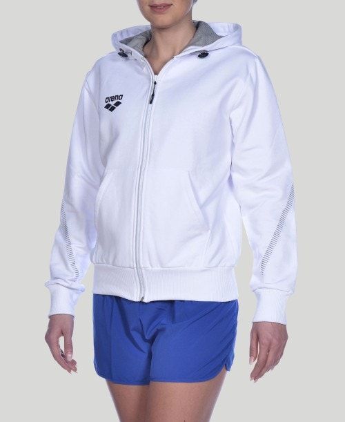 Arena Team Line Hooded Jacket White | 483519-GQB