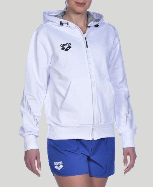 Arena Team Line Hooded Jacket White | 483519-GQB