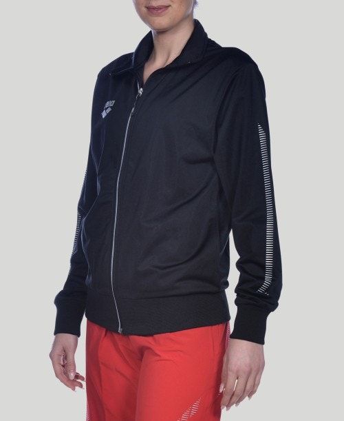 Arena Team Line Knitted Poly Jacket Black | 318740-ZRV