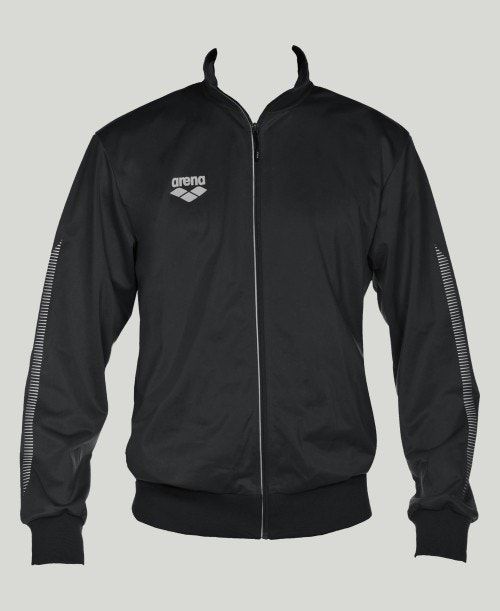 Arena Team Line Knitted Poly Jacket Black | 318740-ZRV