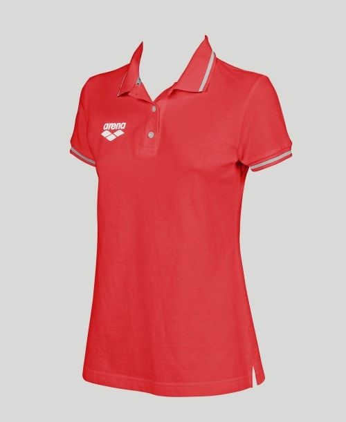 Arena Team Line Short Sleeve Polo Red | 289157-LHD