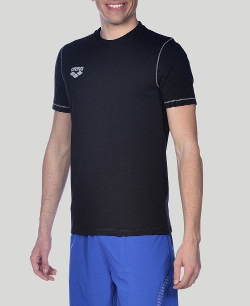 Arena Team Line Short Sleeve Tee Black | 047813-ORA