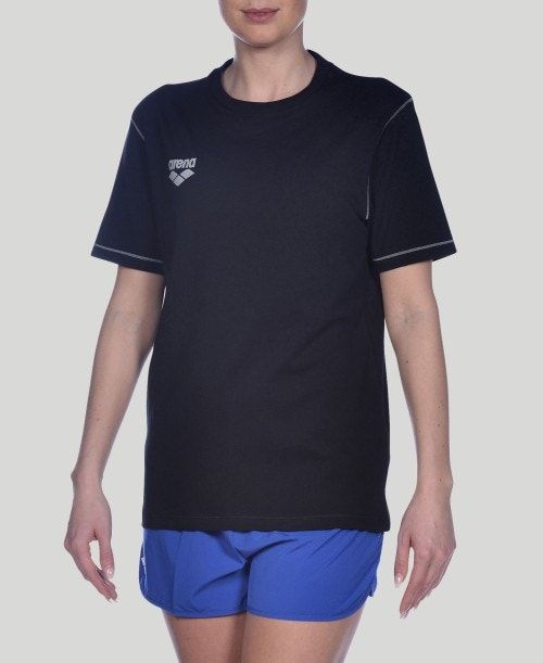 Arena Team Line Short Sleeve Tee Black | 047813-ORA