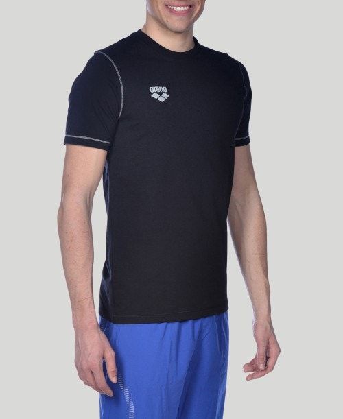 Arena Team Line Short Sleeve Tee Black | 047813-ORA