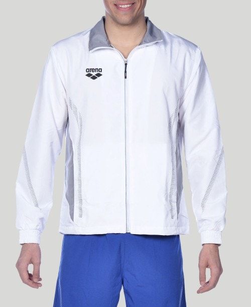 Arena Team Line Warm-up Jacket White / Grey | 172945-WYQ