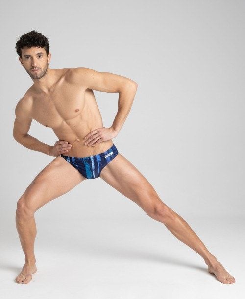 Arena Team Painted Stripes Brief Navy / Multicolor Turquoise | 125093-COI