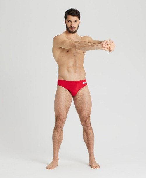 Arena Team Solid Brief Red / White | 014893-SBJ