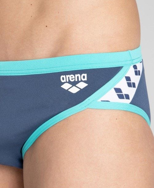 Arena Team Stripe Brief Dark Grey / Mint | 937016-BNI