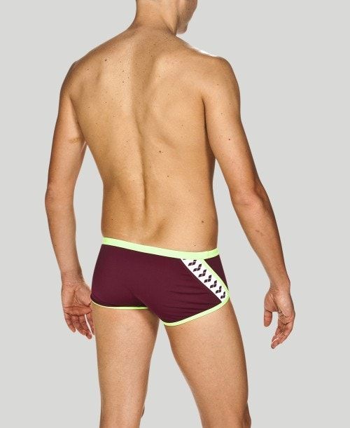 Arena Team Stripe Square Short - Maxlife Red Burgundy / Green | 402176-QHV