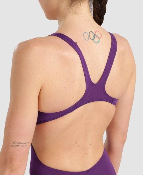 Arena Team Swim Tech Solid One Piece Purple / White | 756308-MUC