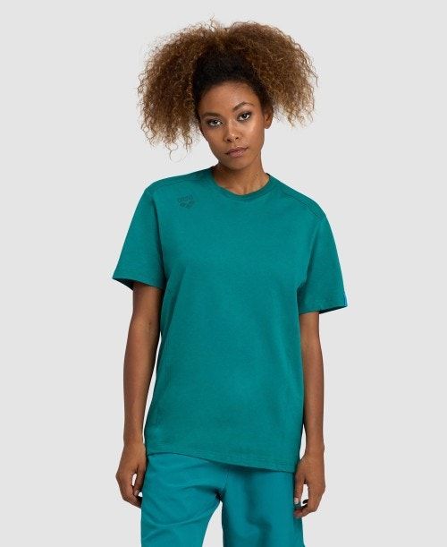 Arena Team T-shirt Panel Green | 957243-ZER