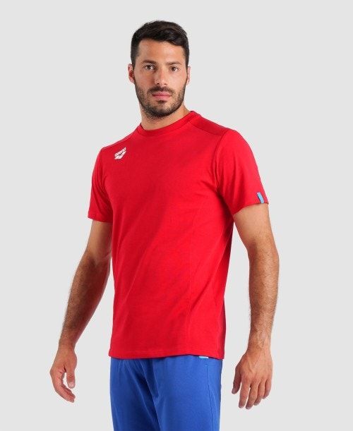 Arena Team T-shirt Panel Red | 509842-ZKT