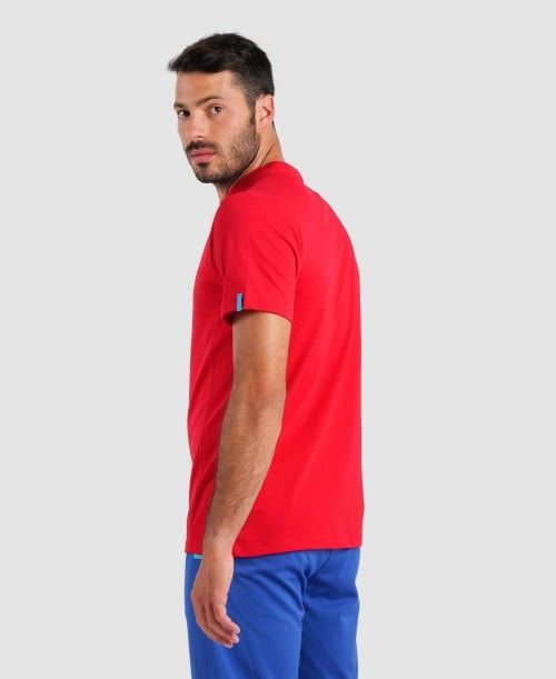 Arena Team T-shirt Panel Red | 509842-ZKT