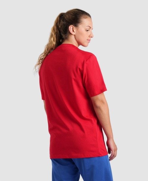 Arena Team T-shirt Panel Red | 509842-ZKT