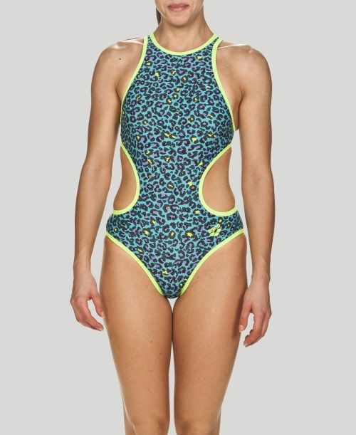 Arena The One Leopard Print - Maxlife Turquoise / Green | 809173-OCT