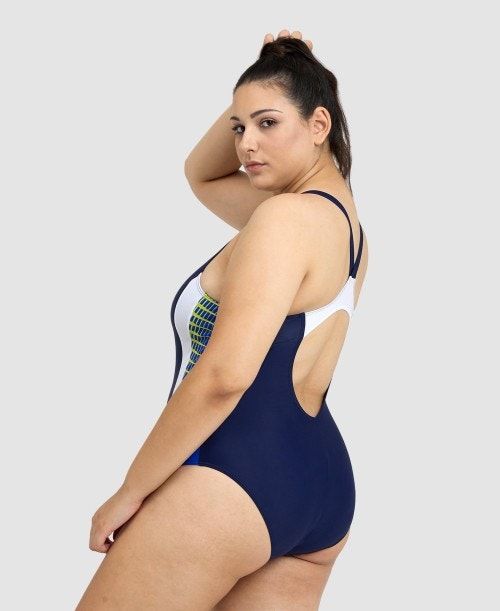 Arena Threefold V Back Plus One Piece Navy / Blue / White | 291308-GDW