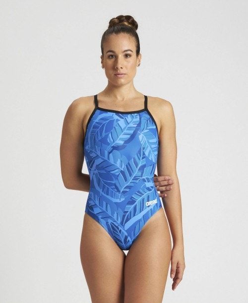 Arena Tropicals Light Drop Back One Piece Black / Royal Multicolor | 612945-FGX