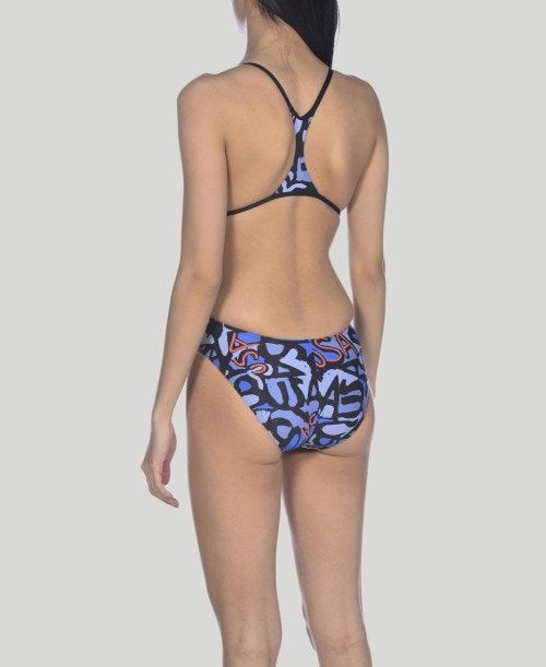 Arena Usa Allover Booster Back One Piece Navy Multicolor / Black | 953486-MGX